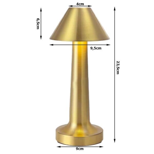 Retro oppladbar metall bordlampe Dimmer Sølv