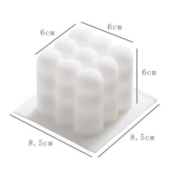 DIY Stearin Light Cub - Light Form 6cm hvid