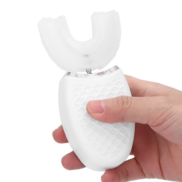 U-muotoinen hammasharjapään 360 automaattiseen sähköhammasharjaan valkoinen