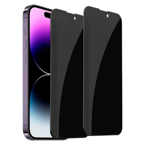 2-pack iPhone 14 Privacy Näytönsuoja Full Coverage HD Tempered Glass läpinäkyvä