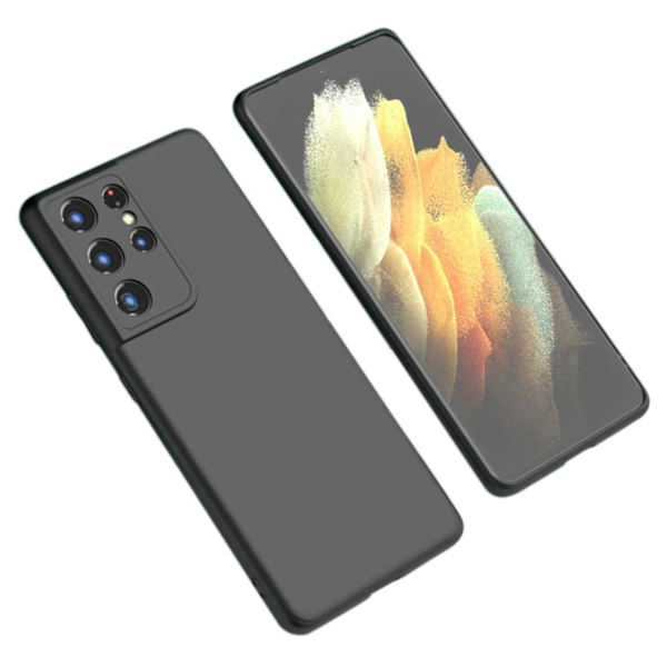 Tynd sort galakse S22 Ultra Shell Mobile Shell med linsedæksel sort