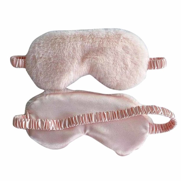 Myk furry rosa sovemaske fluffy øyenvormfly reiser rosa one size