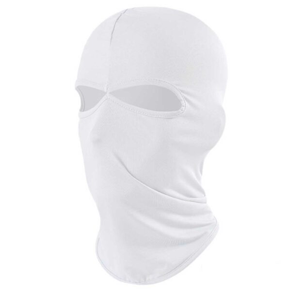 Tynd hvid balaclava ski maske røveri hat 2 huller hvid