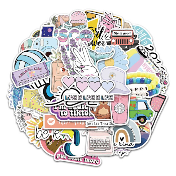 50-pack Klistermärken Dekaler Positivitet Citat Scrapbook flerfärgad