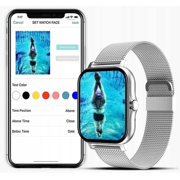 FitPro Smartwatch med 2 stk Armbånd | Måler Puls, Blodtryk, Søvn og Bevægelse Sølv sølv