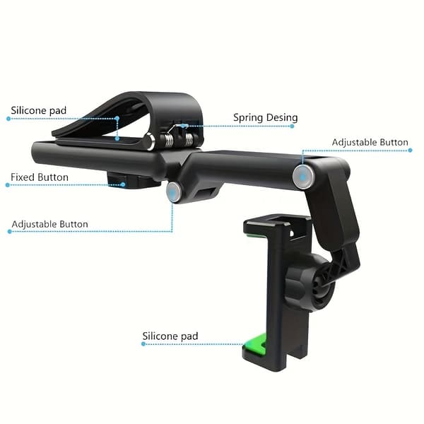 Multifunktionel holder til mobiltelefon med 360° rotation – til solskærm, bord