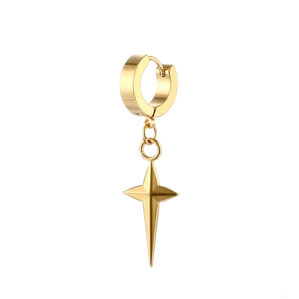 Piercing ørering tyk ring med stjerne guld guld