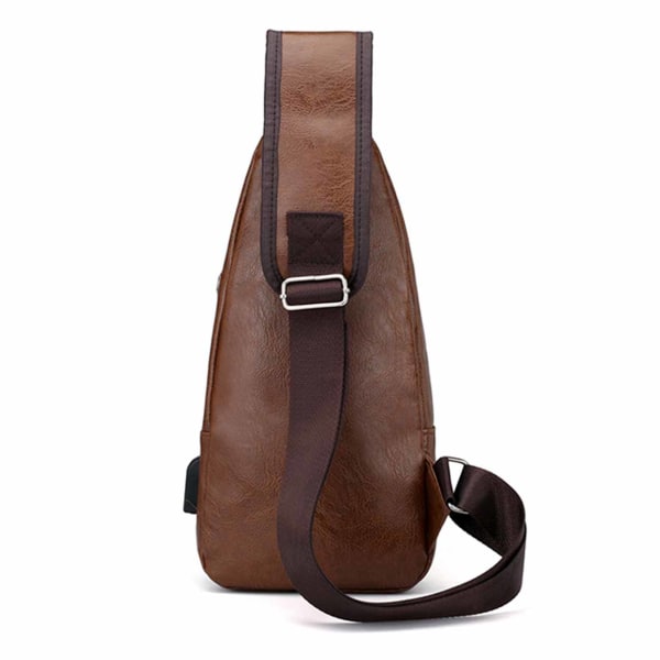 Skulder taske mænds skulder taske kryds krops taske læder lyse brun