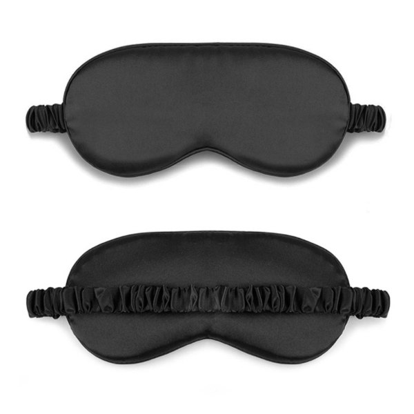 Mjuk Sovmask Ögonmask i Silke Flyg Resor - Svart svart