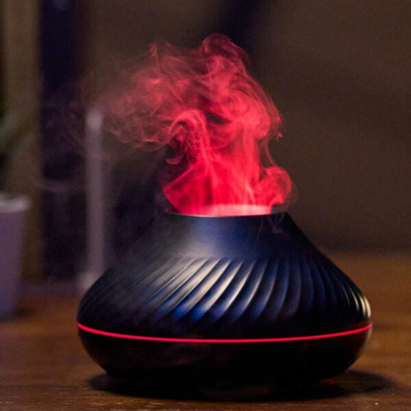 Aroma Diffuser Luftfuktare med Flammande Sken svart
