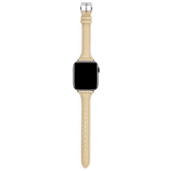 Læderarmbånd Apple Watch 42/44/45 1/2/3/4/5/6/7/Se Smalt Yellow gul