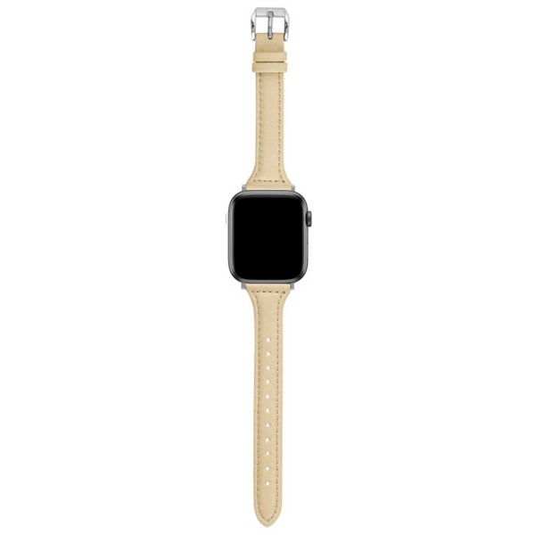 Nahkarannan rannekoru Apple Watch 38/40/41 1/2/3/4/5/6/7/Katso kapea keltainen keltainen