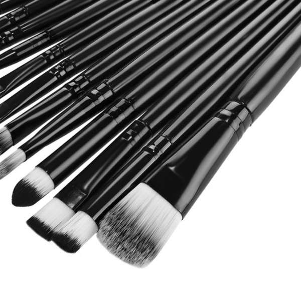 20-pak makeup børster sort