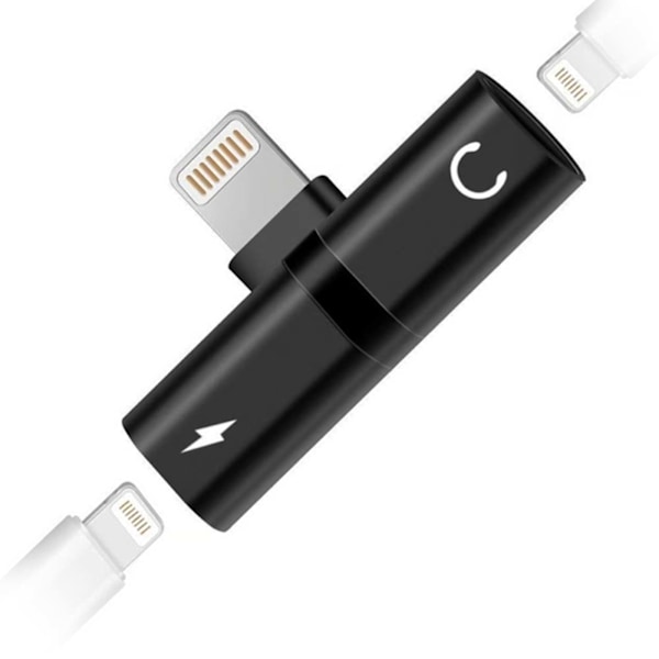 Lightning Adapter Splitter | Lyd og lading svart