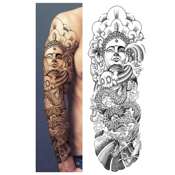 Fake Tattoo Sleeve Buddha