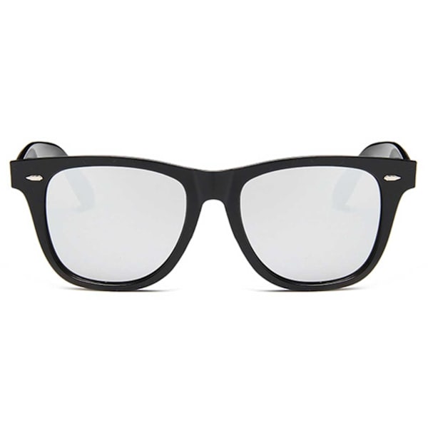 Black Wayfarer solbriller Silver Mirror Glass + Senile ledning svart