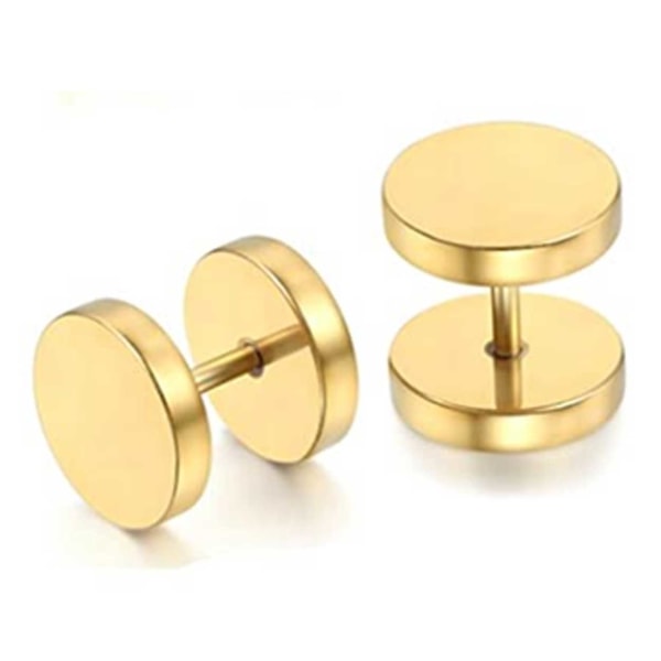 2-pack Fake Plug Fake Forlængelse Øreringe Piercing Jewel Gold - 12mm guld