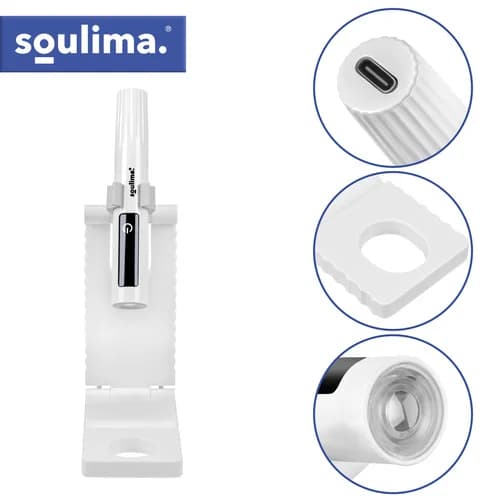 Bærbar UV LED-neglelampe 3W med holder – trådløs, USB-C Vit