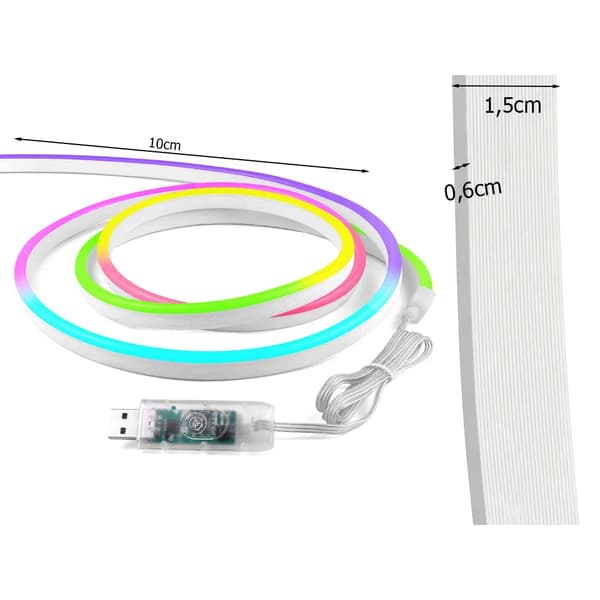 Neon LED-nauha RGB 10m Bluetooth App vedenpitävä joustava