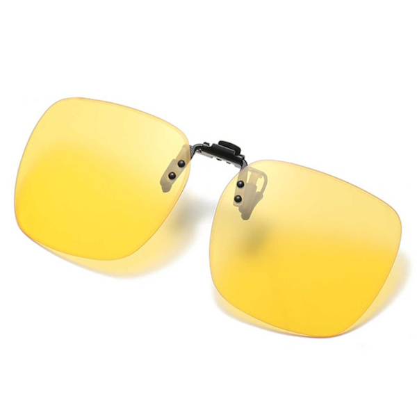 Stora Flip Up Clip On Solglasögon Night Vision gul