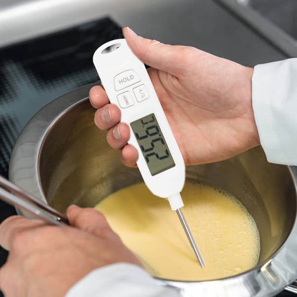 Stegetermometer | Madlavningstermometer med LCD-display hvid