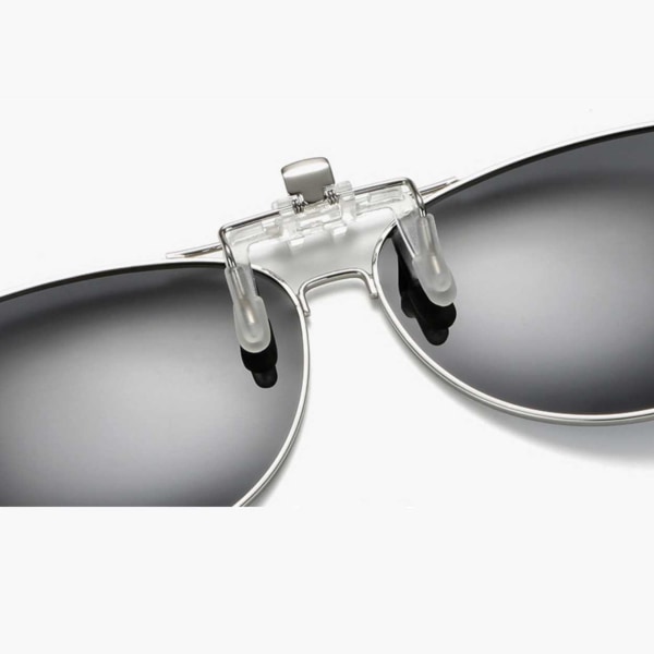 Flip Up Polarized Pilot Clip-On solbriller metallblå blå