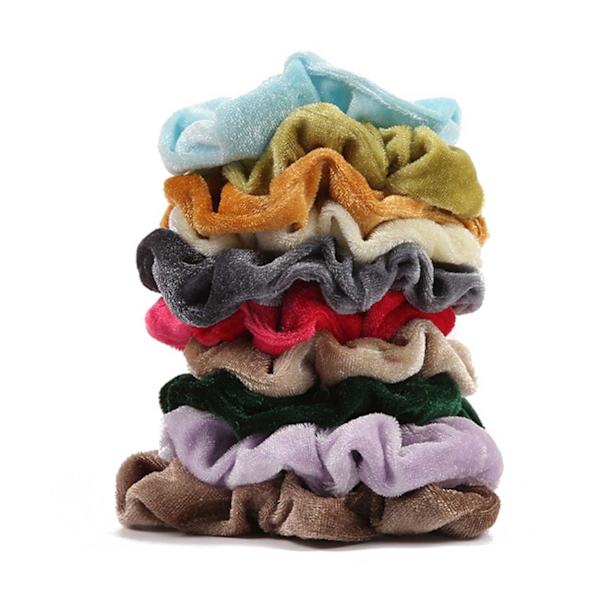 40-pack Scrunchies Hårsnoddar Sammet Flanell Olika Färger flerfärgad