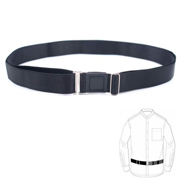 Shirt Holder - Elastic Shirt Belt - Hold skjorten fyldt sort