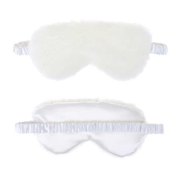 Mjuk Lurvig Vit Sovmask Fluffig Ögonmask Flyg Resor vit one size