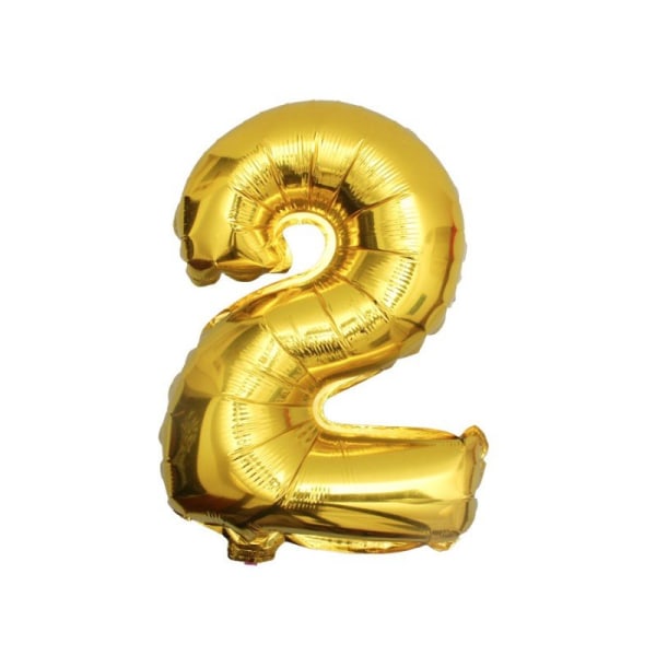 Suuri numeroinen ilmapallo kullassa syntymäpäiväjuhlissa 102 cm - 2 kulta