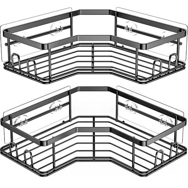 Självhäftande Badrumshyllor | 2-Pack Duschhylla utan Borrning Svart
