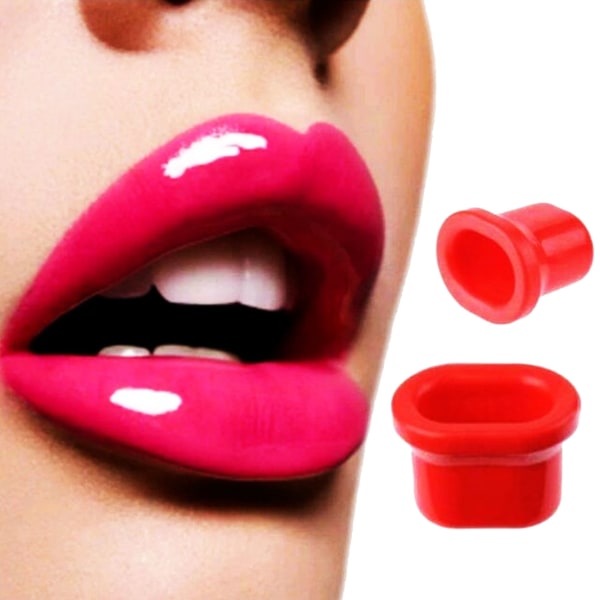 Huulten putkija luonnollinen huulten laajentuminen suuremmille huulille punainen