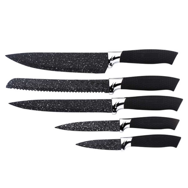 Kniv sæt 6-dele køkkenknive sort