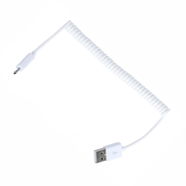 Android Laddkabel USB/Micro USB Spiralkabel (Vit) vit