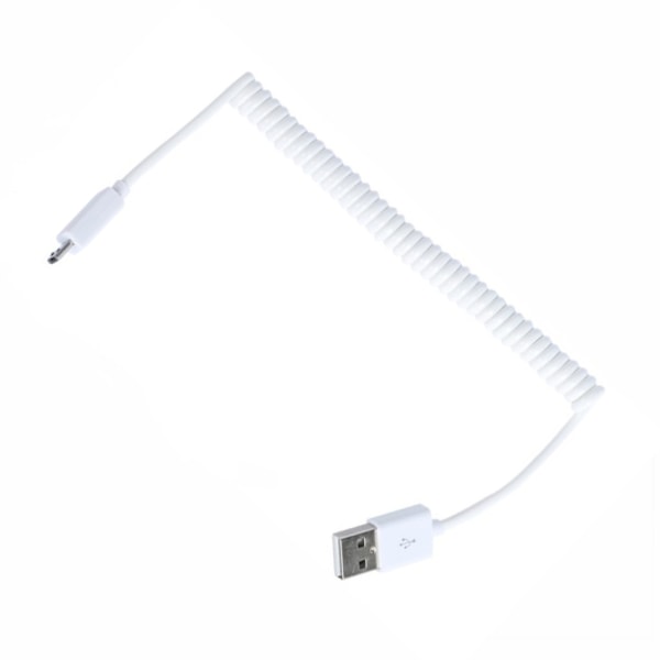 Android Load Cable USB / Micro USB Spiral Cable (White) hvid