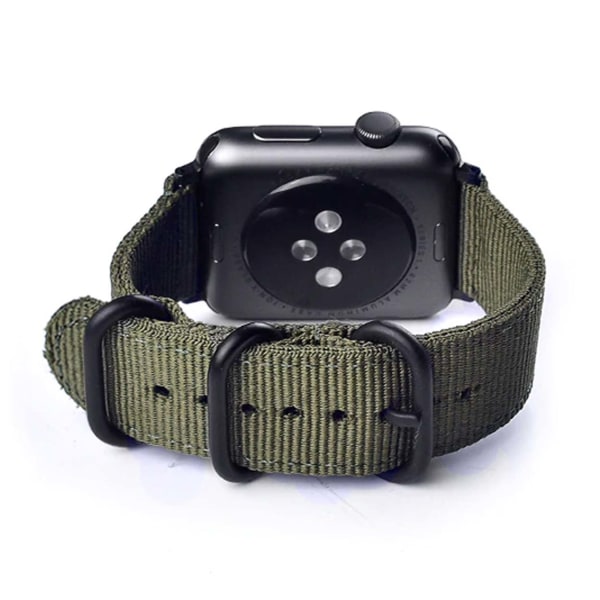 Apple Watch 1/2/3/4/5/6/7/SE 42/44/45 Nylon Armbånd NATO Armbånd grøn