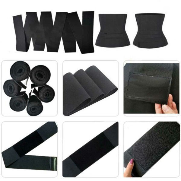 Gratis størrelse Talje Shaper Waist Trainer 4m sort sort