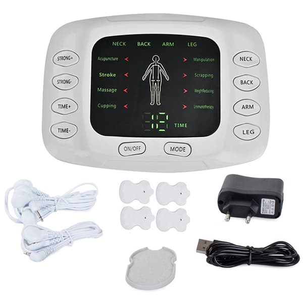 TENS Elektrostimulator til muskel- og nervemassage EMS hvid