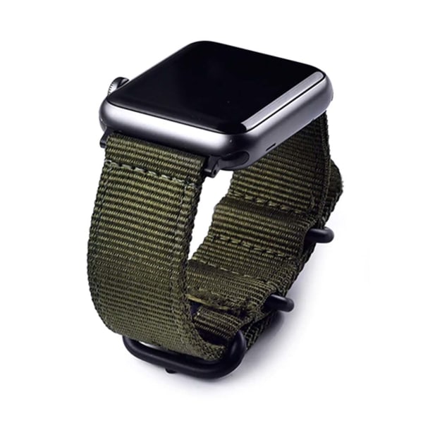Apple Watch 1-8/SE/Ultra 42/44/45/49 Nylonarmband Natoarmband grön