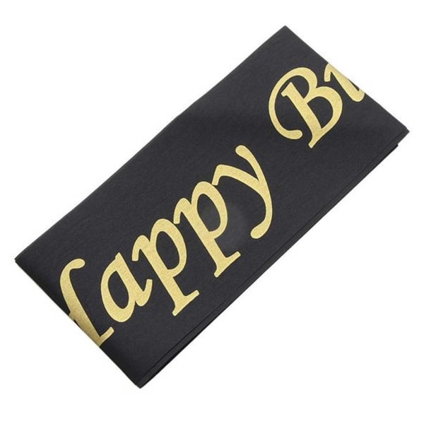 Happy Birthday Ordensband Banderoll Svart Guld svart