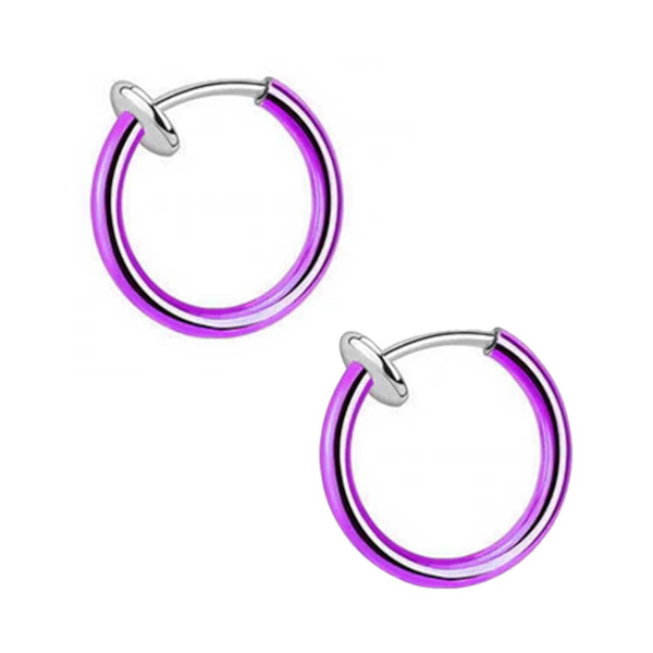 2-pack lilla falsk piercing uden hul næse ring septum lip ring lilla