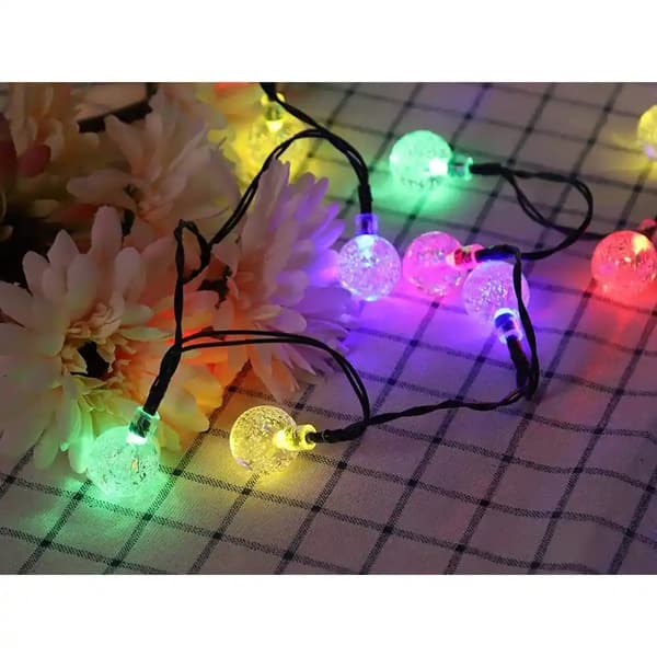 Solcelle-drevet lysslynge med 40 LED-er, flerfarget – 7 m hagebelysning med skumringssensor & 8 lysmoduser