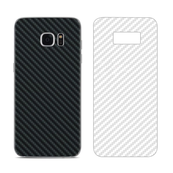 Samsung Galaxy S7 Edge Kolfiber Skin Skyddsplast Baksida transparent