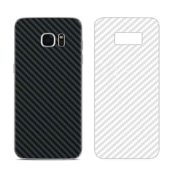 Samsung Galaxy S7 Edge Kolfiber Skin Skyddsplast Baksida transparent