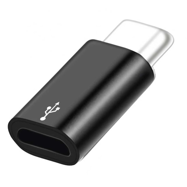 Android Micro USB til USB C OTG -adapter svart