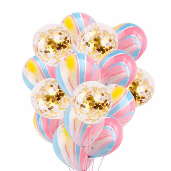 15-pack Ballonger Regnbåge Guld Konfettiballonger 31cm Godis flerfärgad