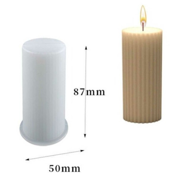 Silikon lys form DIY Ribbat Stearin Light hvit