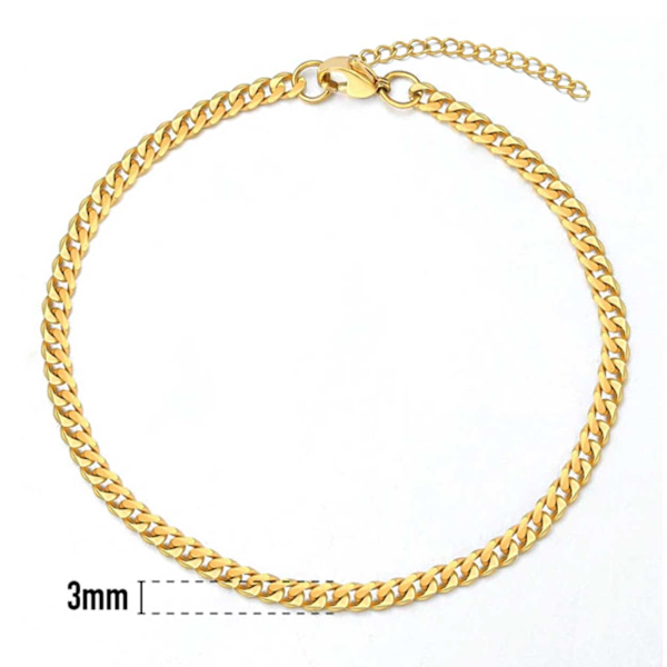 Säädettävä Pansan Link Chain -rannan kultaketju 3mm kulta