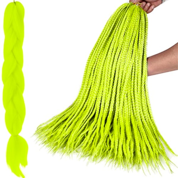 Jumboflätor | Ombre Flätor | Syntetisk Hårförlängning Neon 60cm grön