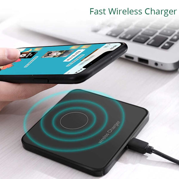 Mobil Stand Wireless Charger 10W Qi ladeplate svart